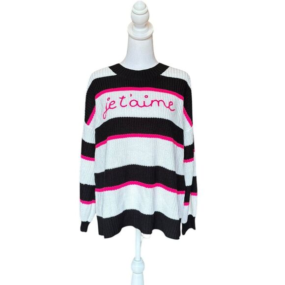 Torrid Pullover Drop Shoulder Crew Neck Sweater Jet’aime Womens Size Medium NWT - Picture 3 of 13